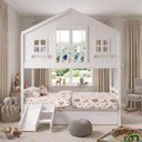 Ver imagem 1 de Treliche Infantil Casinha Dos Sonhos com Varanda Madeira Maciça Branco Housin Solteiro