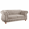 Sofá Chesterfield Moscatto 3 Lugares Via Encanto Linho Crú - 1