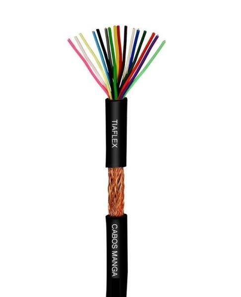 Cabo Manga BT 3 Vias x 22 AWG Preto Tiaflex 50 metros - 1