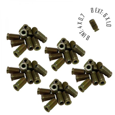 Rosca Postiça Bucha Roscada - M4x0,7 - M6x1,0 - 50 Pçs