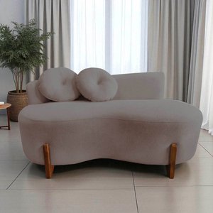 Namoradeira Sofá Feijão Lounge Orgânica Bouclé Capuccino