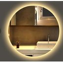 Ver imagem 4 de Espelho Redondo Led 80cm Lapidado Luz Quente com Suporte 220v Lyo