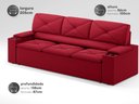 Ver imagem 2 de Sofá com Porta Copos Retrátil e Reclinável Pop 2,05m Velosuede Vermelho - Netsofas