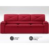 Sofá com Porta Copos Retrátil e Reclinável Pop 2,05m Velosuede Vermelho - Netsofas - 4
