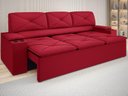 Ver imagem 1 de Sofá com Porta Copos Retrátil e Reclinável Pop 2,05m Velosuede Vermelho - Netsofas