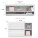 Ver imagem 2 de Módulo Aéreo 3 Portas com Cômoda Sapateira Infantil 1 Porta 4 Gavetas Eloisa Branco Phoenix Baby