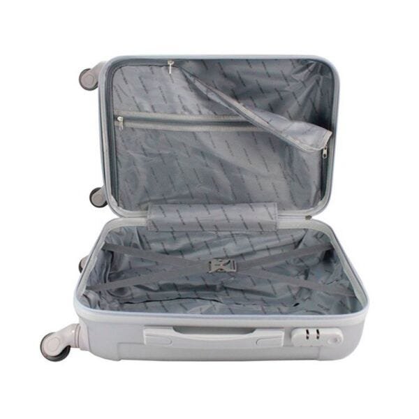 Mala de Bordo Viagem Rígida Jacki Design Rodinhas 360 - Cinza claro - 3
