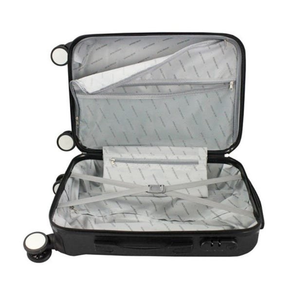 Mala de Viagem Pequena Bordo de Mão ABS Rígida Rodinhas 360 - Preto - 3