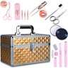 Maleta de Maquiagem Média Rubys + Kit Design Sobrancelhas - Dourado - 1