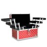 Maleta de Maquiagem Média 6 Bandejas + Kit 15 Pincéis Maquiagem - Vermelho - 3