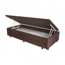 Ver imagem 3 de Cama Box Bau com Auxiliar Espuma Dupla Solteiro Corino:branco