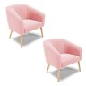 Kit 02 Poltronas Suede Rosa Bebê Pés Palito D'rossi - 1