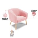 Ver imagem 3 de Kit 02 Poltronas Suede Rosa Bebê Pés Palito D'rossi