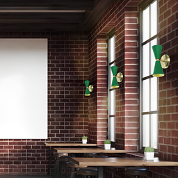 Arandela Moderna Parma Cone Duplo Verde e Dourado Lixado Spotline - 2 Arandela Moderna Parma Cone Duplo Verde e Dourado Lixado Spotline - 2