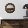 Espelho Decorativo Redondo Modelo Silus com Moldura de Madeira 54cm para Banheiro Quarto Sala - 6