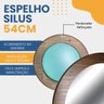 Espelho Decorativo Redondo Modelo Silus com Moldura de Madeira 54cm para Banheiro Quarto Sala - 7