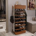 Ver imagem 1 de Sapateira Multiuso Estante Organizadora Closet - Freijó e Off White