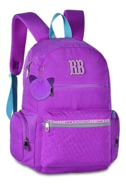 Kit Mochila Rebecca Bonbon Com Estojo Grande Rb2061 Violeta - 2