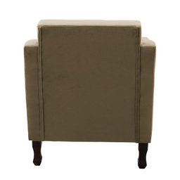 Poltrona Bella Para Sala Decorativa Suede:Bege - 4