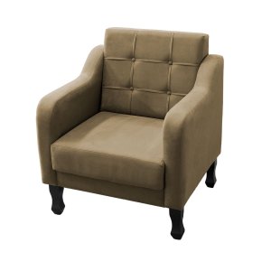 Poltrona Bella Para Sala Decorativa Suede:Bege
