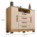 Ver imagem 4 de Guarda Roupa Casal Modena 6 Portas com Cômoda Madri e Armário Multiuso Versatile 2 Portas com Chave