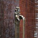 Ver imagem 5 de Puxador Duplo Mozart 280mm Bronze Antigo Porta Pivotante Correr Passagem Madeira Vidro Rústico