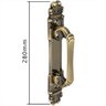 Puxador Duplo Mozart 280mm Bronze Antigo Porta Pivotante Correr Passagem Madeira Vidro Rústico - 6