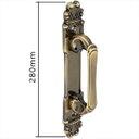 Ver imagem 6 de Puxador Duplo Mozart 280mm Bronze Antigo Porta Pivotante Correr Passagem Madeira Vidro Rústico