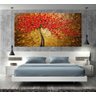 Quadro Pintura Tela Arvores e Flores Modernas Em Altos Relevos 2061: 70cm (A) x 140cm (L) - 5