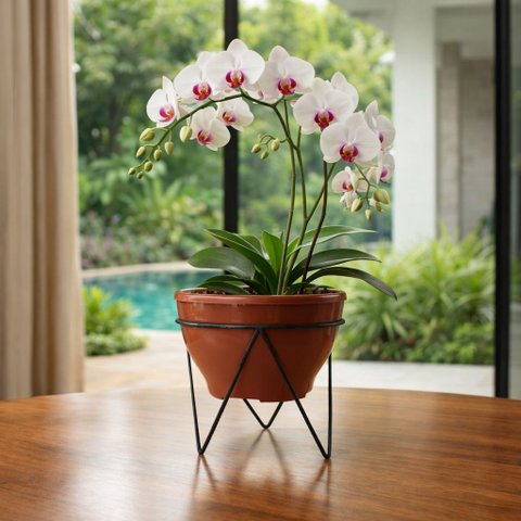 Suportes Tripé para Vaso de Plantas 18x15cm em Ferro Artesanal