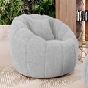Ver imagem 1 de Poltrona Decorativa Estilo Concha Abóbora Shell Giratória Bouclê Cinza Claro - Desk Design