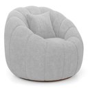 Ver imagem 2 de Poltrona Decorativa Estilo Concha Abóbora Shell Giratória Bouclê Cinza Claro - Desk Design