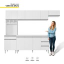 Ver imagem 5 de Cozinha Modulada Completa Andréia 04 Peças com Balcão Gabinete 160cm Branco - Abmaza