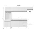 Ver imagem 4 de Cozinha Modulada Completa Andréia 04 Peças com Balcão Gabinete 160cm Branco - Abmaza