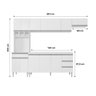 Cozinha Modulada Completa Andréia 04 Peças com Balcão Gabinete 160cm Branco - Abmaza - 4