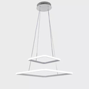 Ver imagem 1 de Lustre Pendente Quadrado 02 Arcos Led 3000k Branco Domum