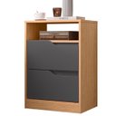 Ver imagem 7 de Kit Cômoda 4 Gavetas e Mesa de Cabeceira Sara 2 Gavetas Flex Freijó/Titanium
