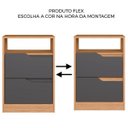 Ver imagem 6 de Kit Cômoda 4 Gavetas e Mesa de Cabeceira Sara 2 Gavetas Flex Freijó/Titanium