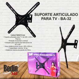 Suporte TV Articulado de Parede 32 a 60 Pol Panasonic Tcl - Preto - 5