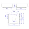 Cuba De Apoio Deca Slim 40X40 L.11040.M.26 Quadrada Com Mesa Barbante - 5