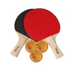 Kit Ping Pong Tenis de Mesa com 3 Bolas e Par de Raquetes - 1