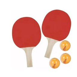Kit Ping Pong Tenis de Mesa com 3 Bolas e Par de Raquetes - 3