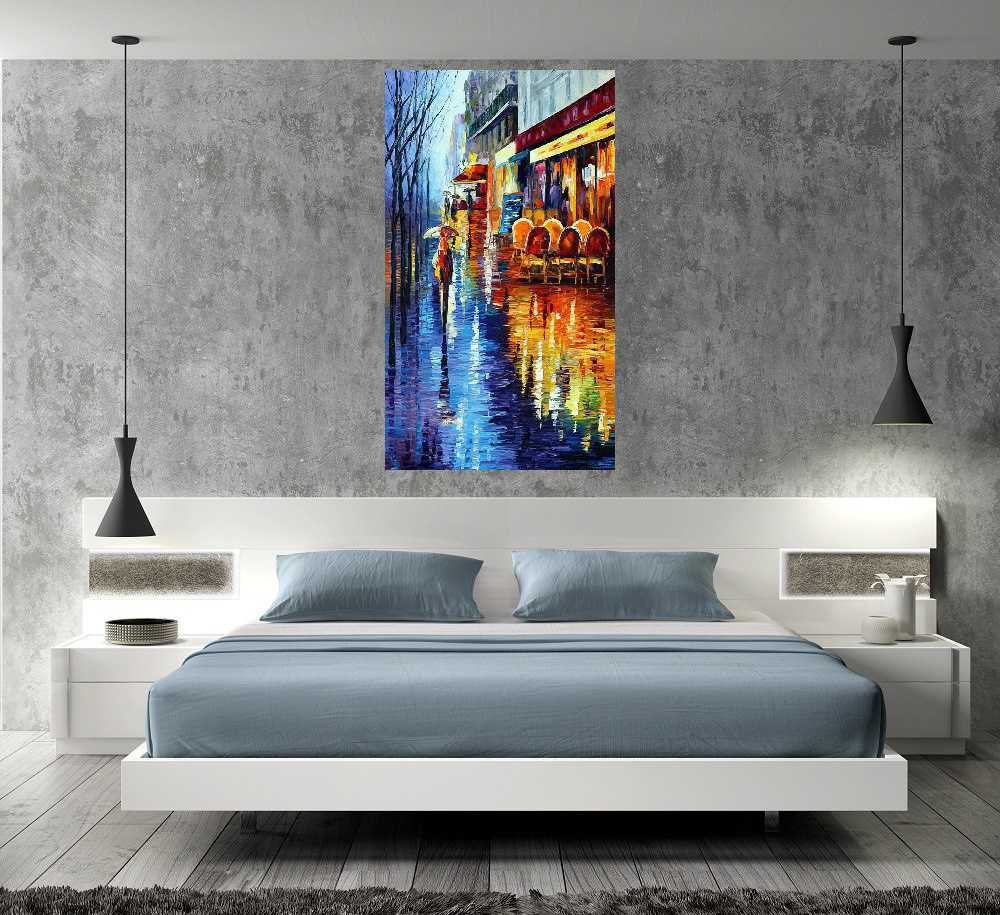Quadro Pintura Tela Cidade Paisagem Urbana 4327: 90cm (A) x 50cm (L) - 5