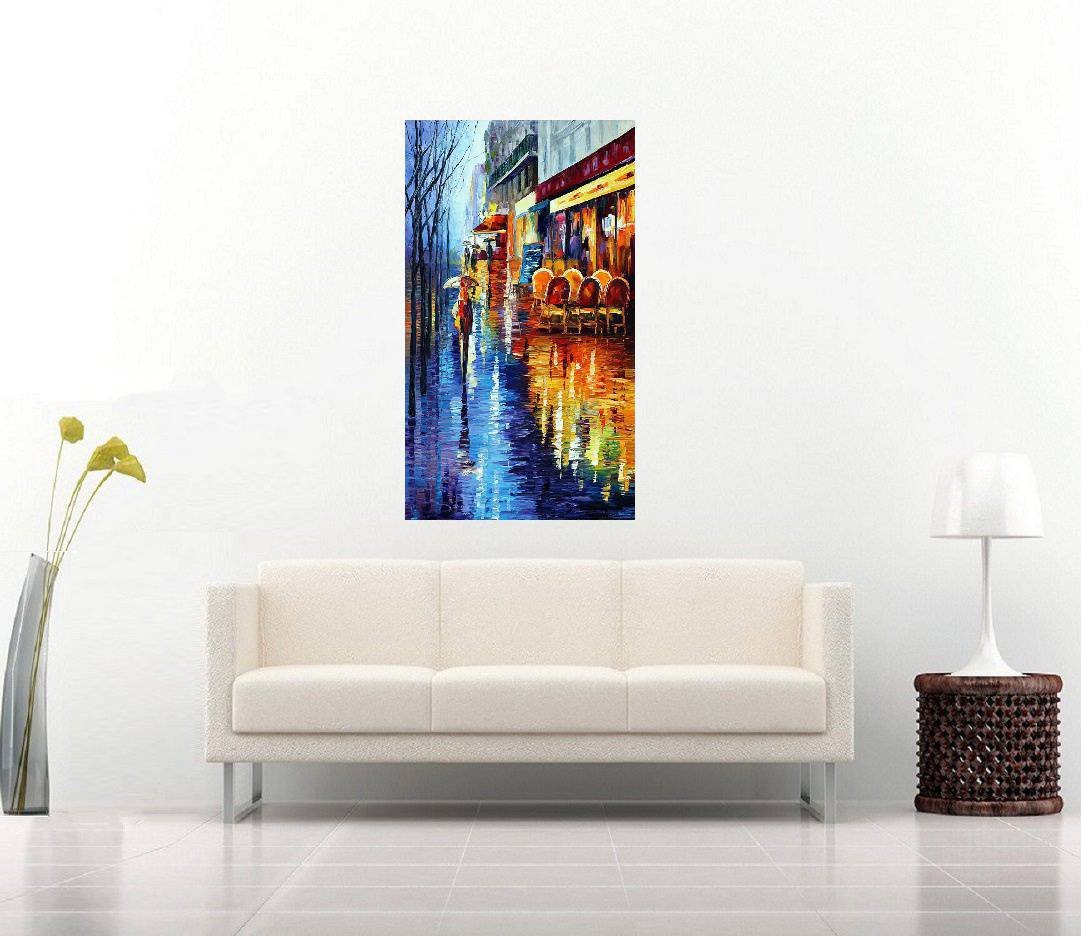 Quadro Pintura Tela Cidade Paisagem Urbana 4327: 90cm (A) x 50cm (L) - 3