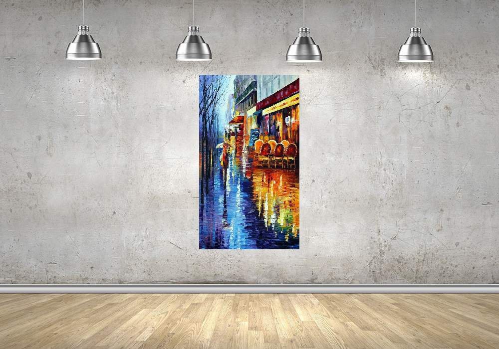 Quadro Pintura Tela Cidade Paisagem Urbana 4327: 90cm (A) x 50cm (L) - 4