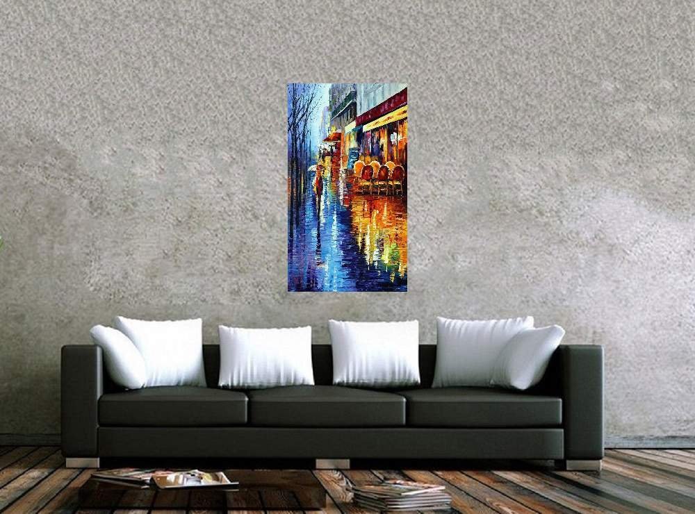 Quadro Pintura Tela Cidade Paisagem Urbana 4327: 90cm (A) x 50cm (L) - 2