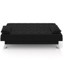 Ver imagem 5 de Sofá Cama para Sala de Estar Quarto 193cm Lia M03 Veludo Preto - Lyam Decor