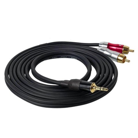 Cabo P2 Estereo para 2 Rca Profissional - 10 Metros