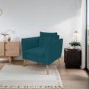 Ver imagem 2 de Poltrona Phoenix Veludo D26 Ergonômica - Meu Estofado:azul Lux