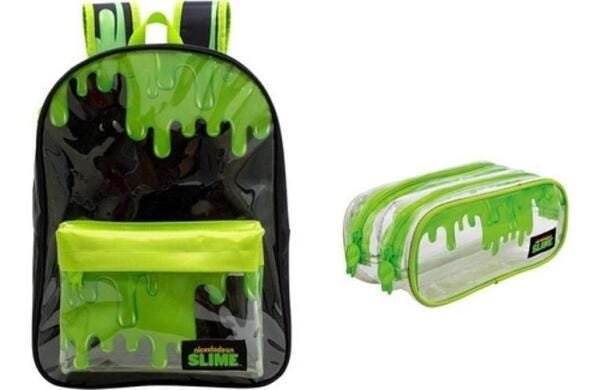 Kit Mochila Slime Preta Nickelodeon+ Estojo Transparente - 1